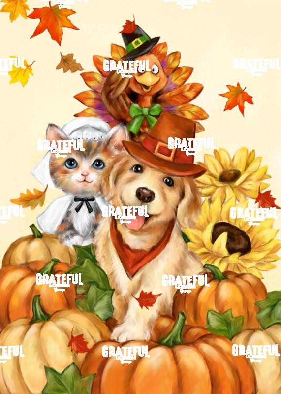 Thanksgiving Dog and Cat