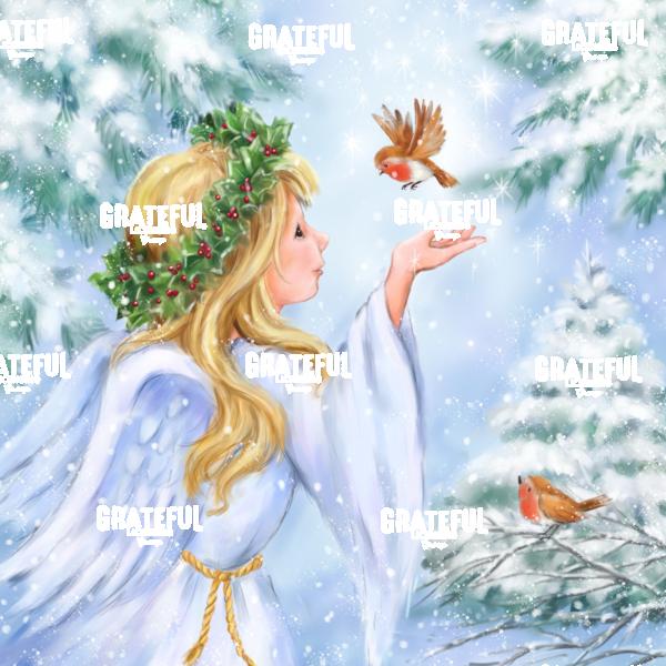 Angel and Robins in Wood