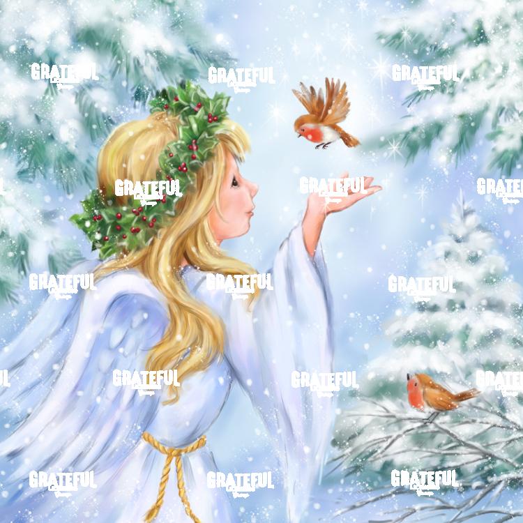 Angel and Robins in Wood