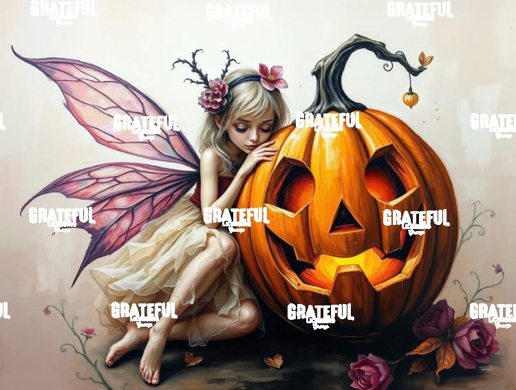 Pink Winged Fairy and Pumpkin