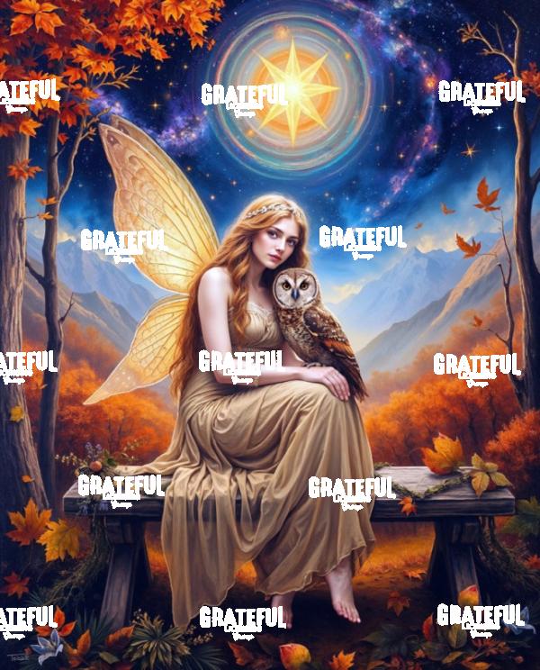 Autumn Whispers Fairy and Owl