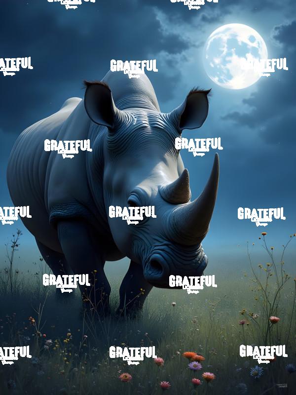 Moonlit Savanna Series Rhinoceros
