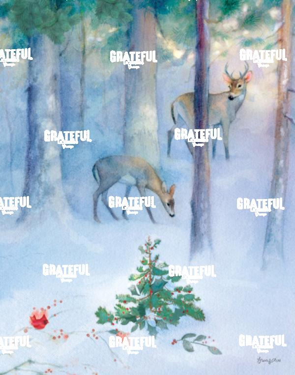Snowy Woods Deer