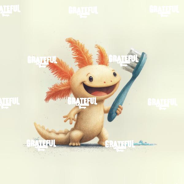 Axolotl Toothbrush Time