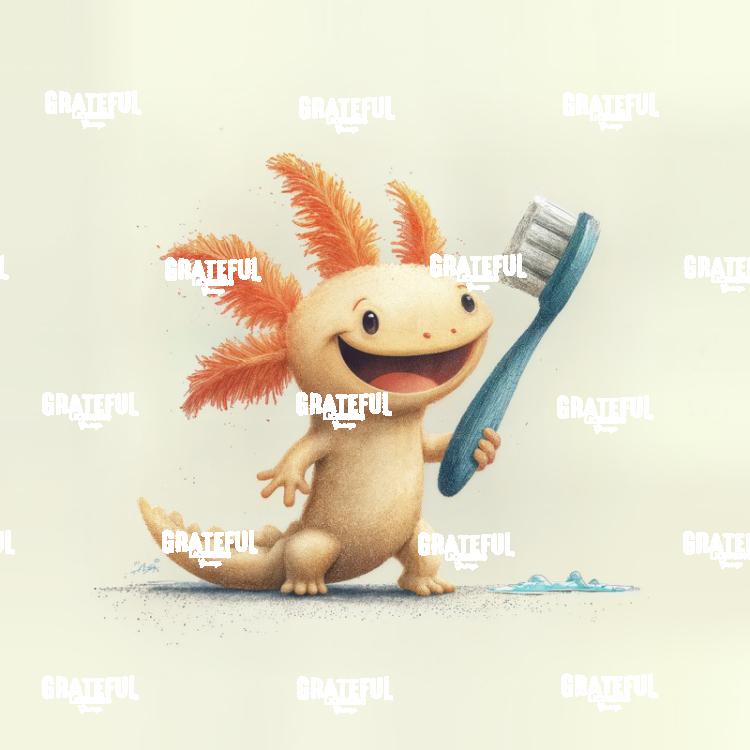 Axolotl Toothbrush Time
