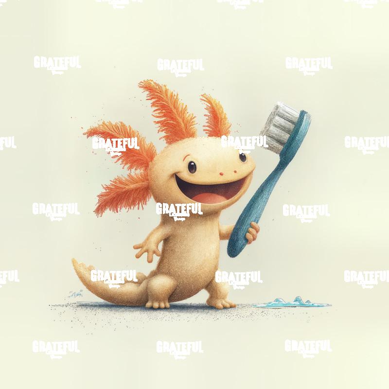 Axolotl Toothbrush Time