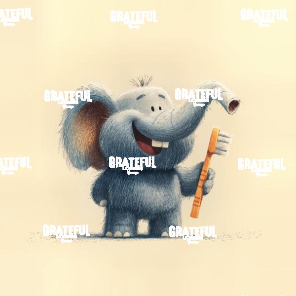Elephant with a Toothbrush