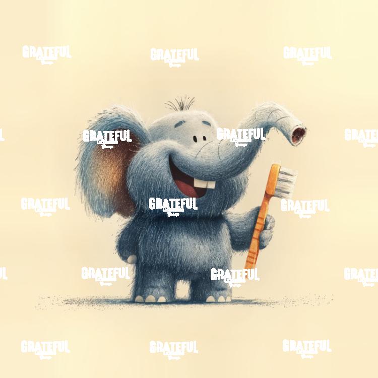Elephant with a Toothbrush