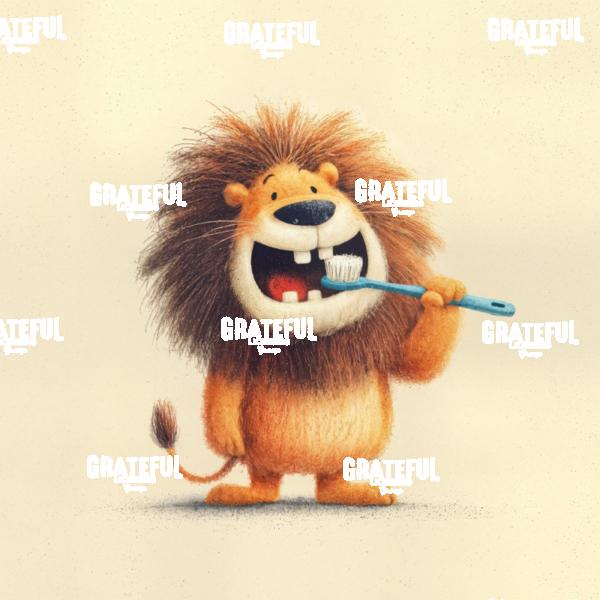 Lion with a Toothbrush