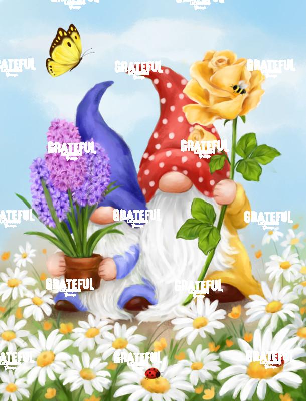 Gnomes with Spring Flowers