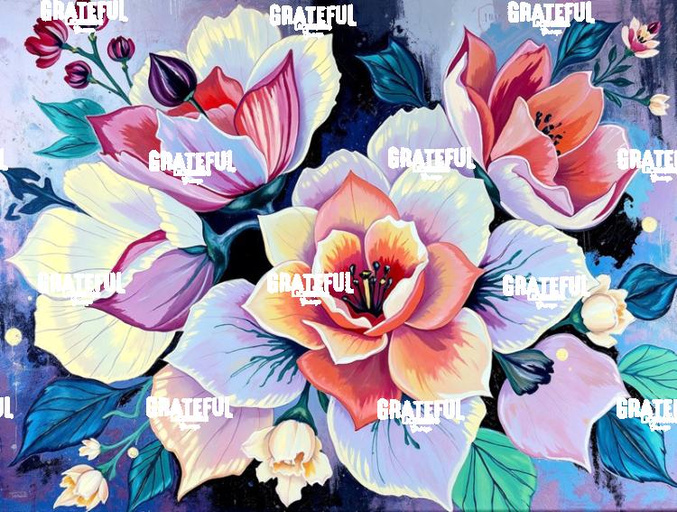 Bold Flowers In Cool Tones