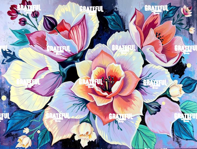 Bold Flowers In Cool Tones