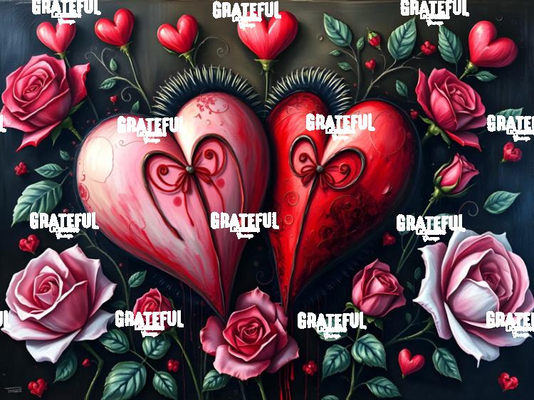Valentine Hearts and Roses