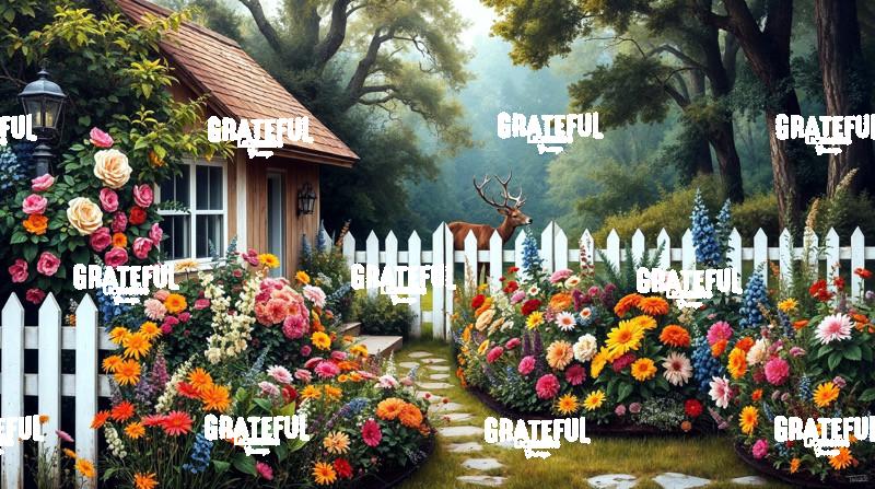 Deer In A Summer Garden