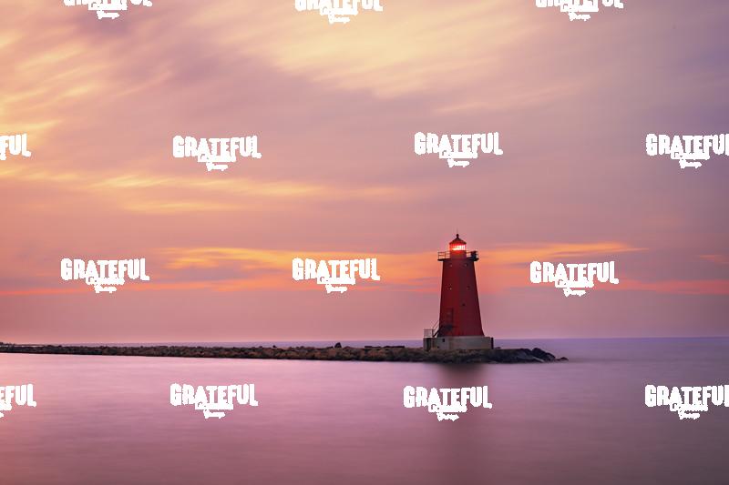 Sunrise Over the Manistique East Breakwater Lighthouse