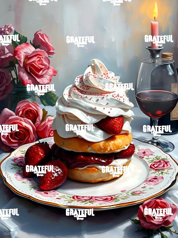 Strawberry Shortcake With Roses