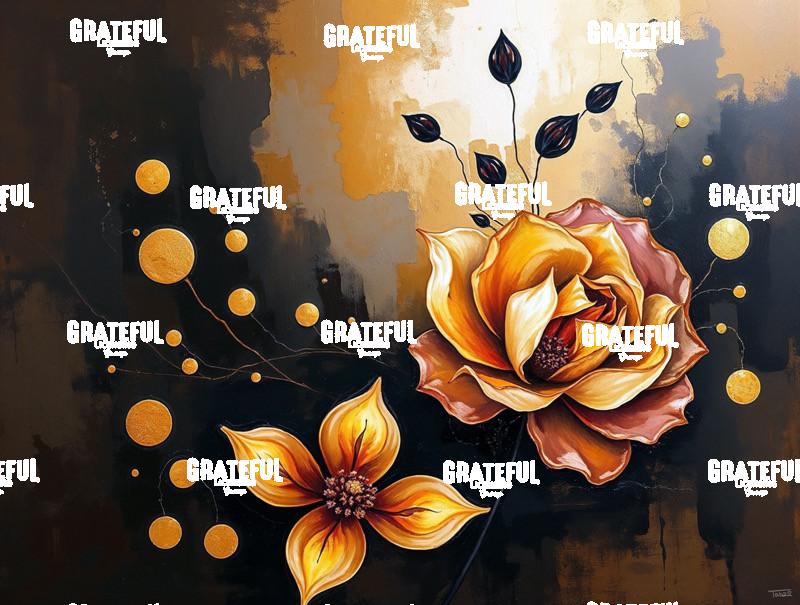 Copper and Gold Earthtone Modern Florals