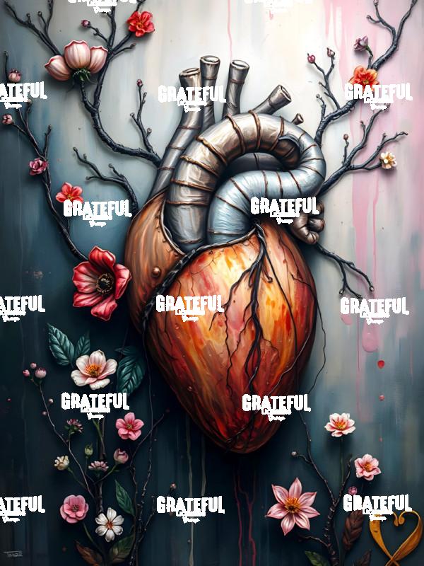 Mechanical Heart With Flowers