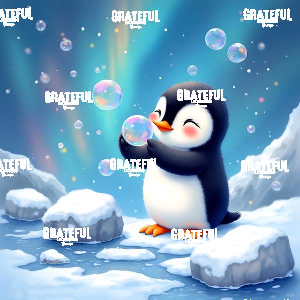 Baby Penguin With Bubbles