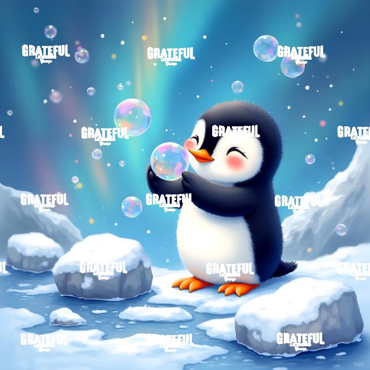Baby Penguin With Bubbles