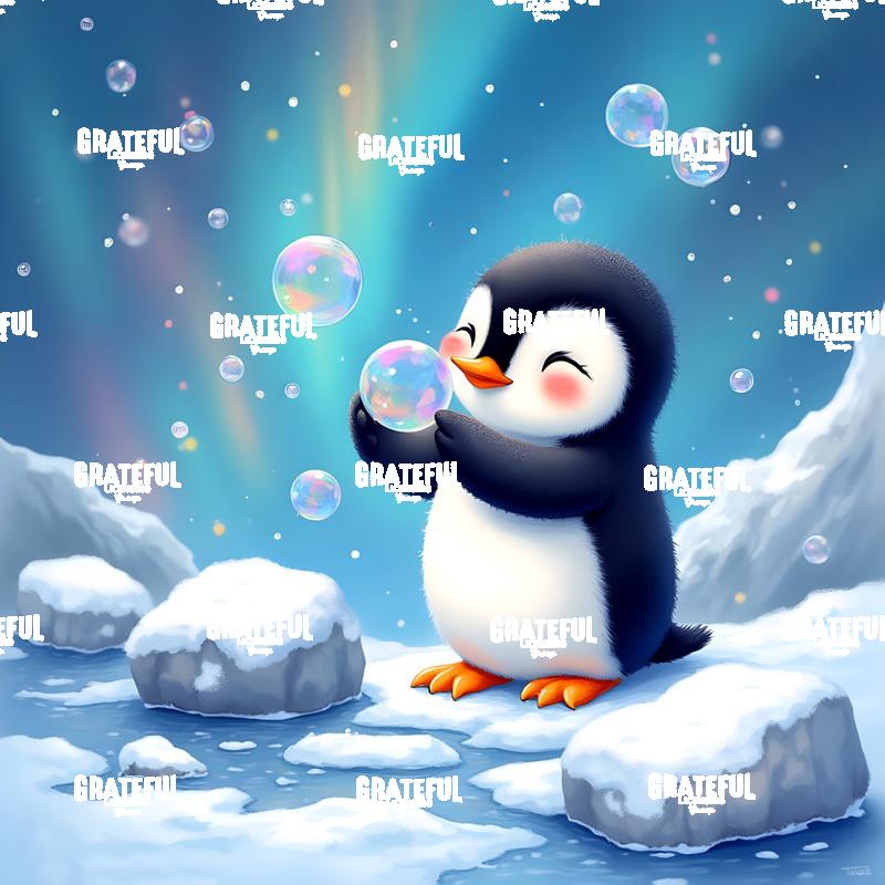 Baby Penguin With Bubbles