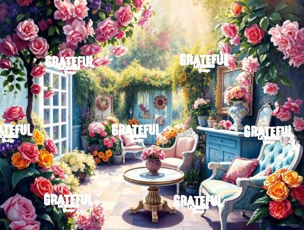 Pastel Chairs in A Summer Garden