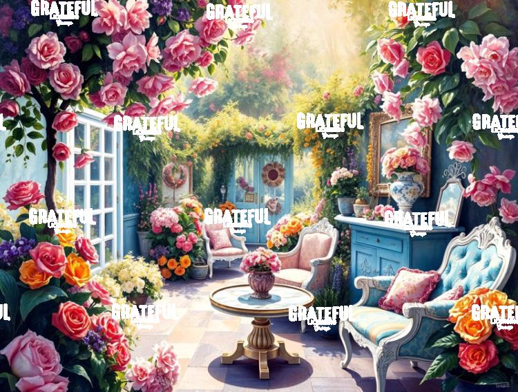 Pastel Chairs in A Summer Garden