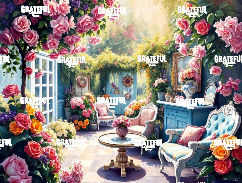 Pastel Chairs in A Summer Garden