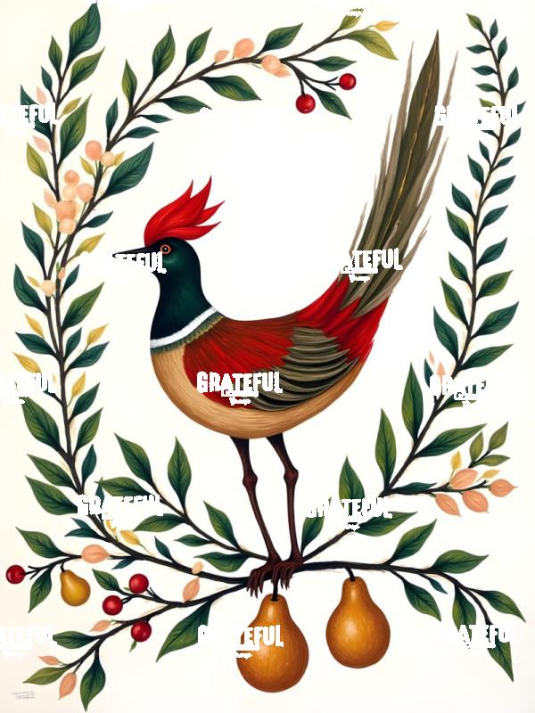 Folk Art Partridge In A Pear Tree