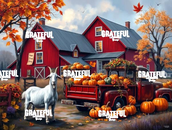 Pumpkin Harvest Thanksgiving Goat