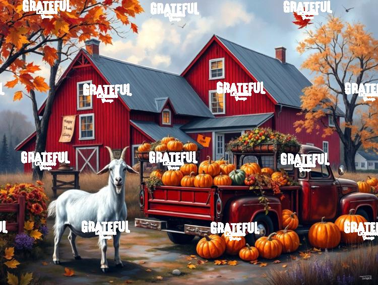 Pumpkin Harvest Thanksgiving Goat