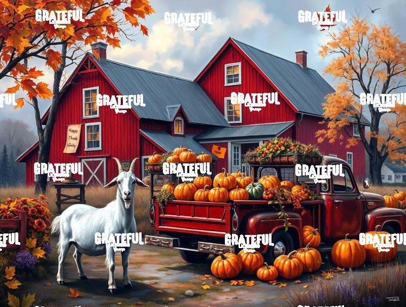 Pumpkin Harvest Thanksgiving Goat