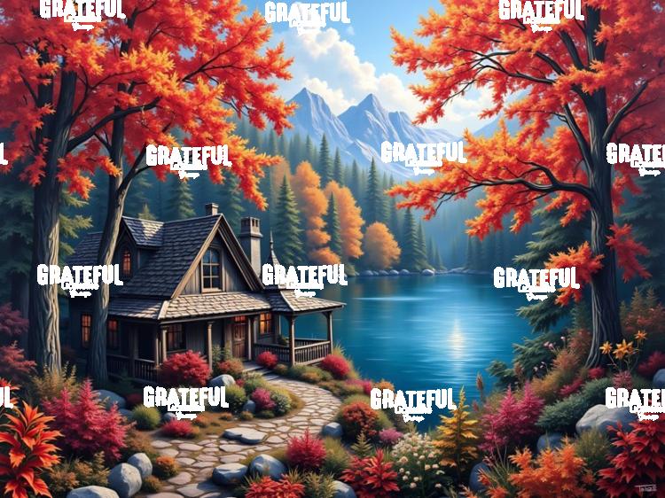 Autumn Cabin By The Lake