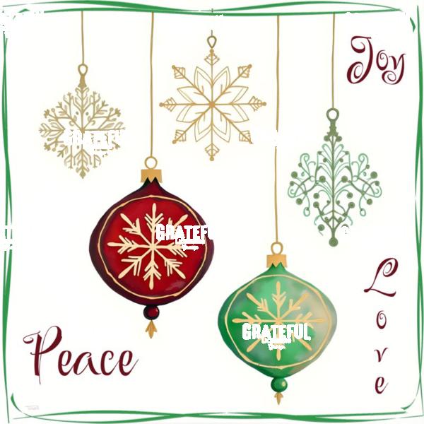 Peace Joy Love Watercolor Ornaments
