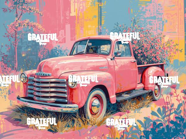 Vintage Truck and Roses