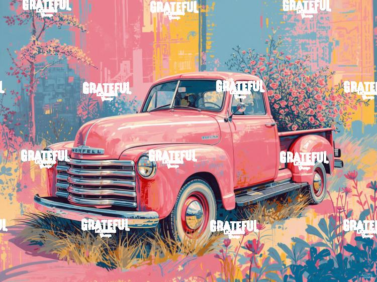 Vintage Truck and Roses
