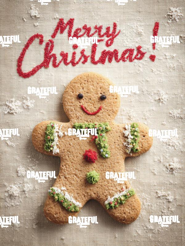 Gingerbread Merry Christmas Fabric