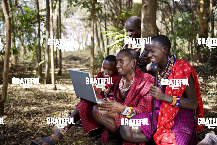 tribe with laptop