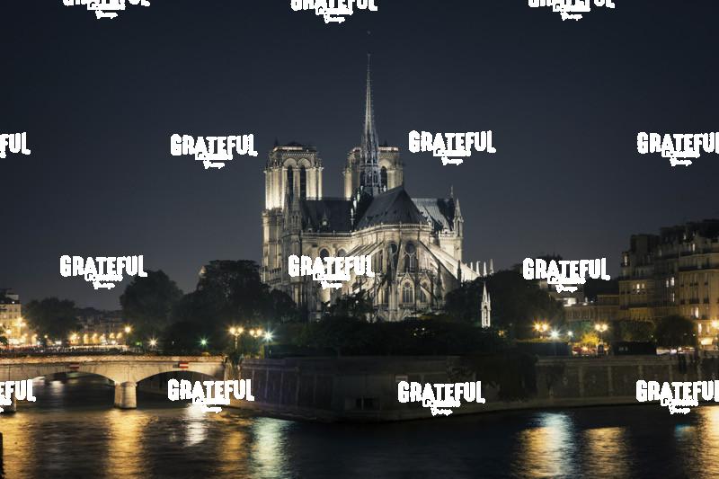 Notre Dame Cathedral after dark