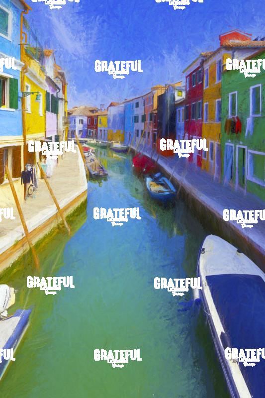 Burano in Venice Italy brush strokes