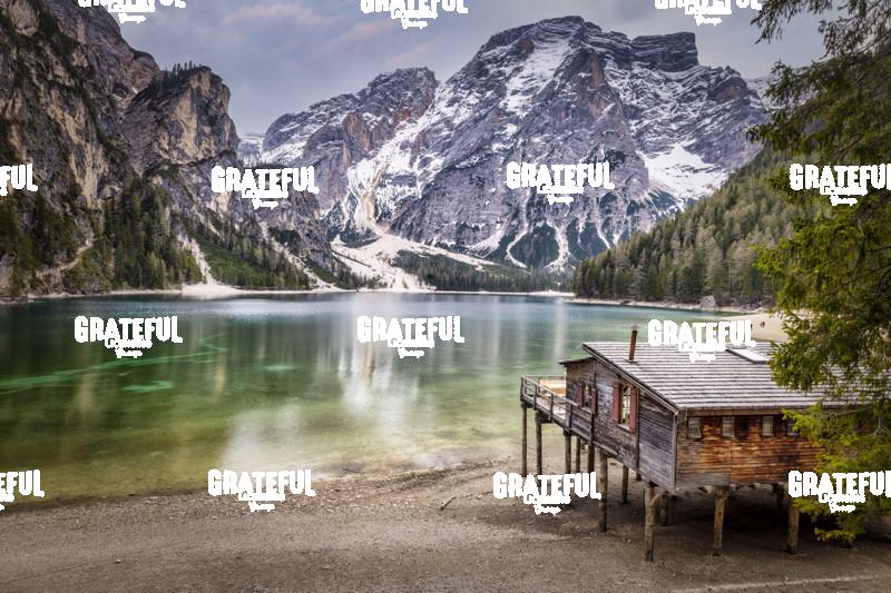 Boathouse on Lago Di Braies in the Dolomites