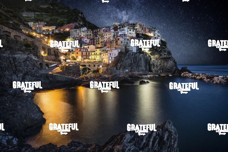 Manerola in the Cinque Terre Italy after dark