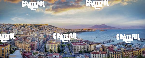 Panorama of Naples, Italy at sunset