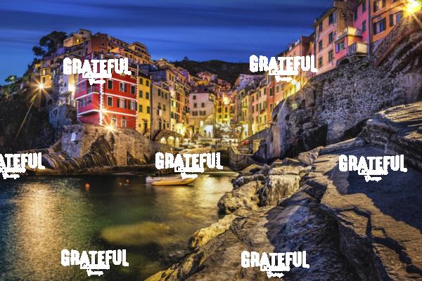 Riomaggiore in the Cinque Terre after dark