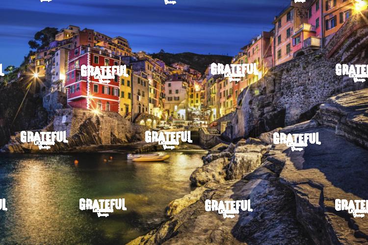 Riomaggiore in the Cinque Terre after dark
