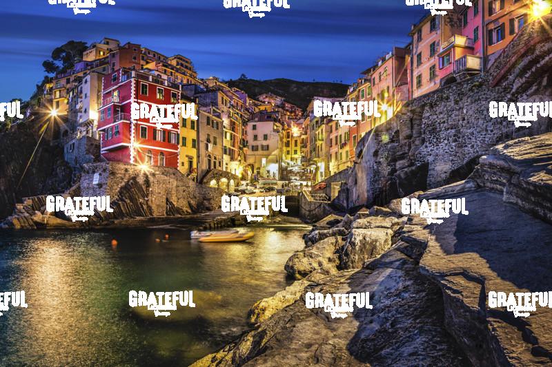 Riomaggiore in the Cinque Terre after dark