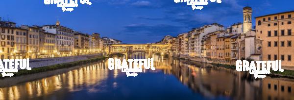 Panorama of Pontevecchio in Florence, Italy
