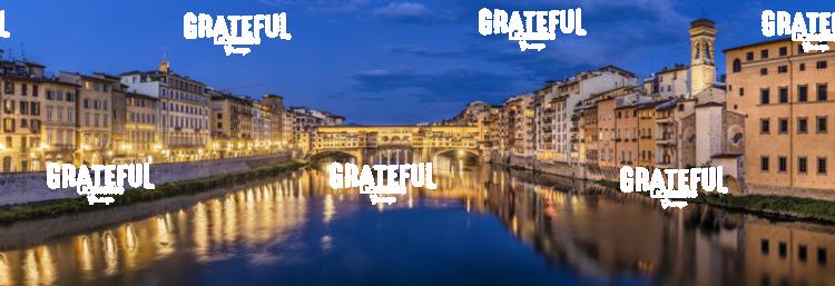 Panorama of Pontevecchio in Florence, Italy