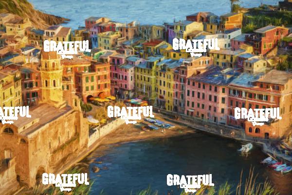 Vernazza in the Cinque Terre brush strokes