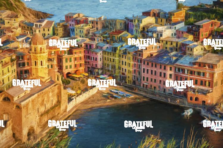 Vernazza in the Cinque Terre brush strokes